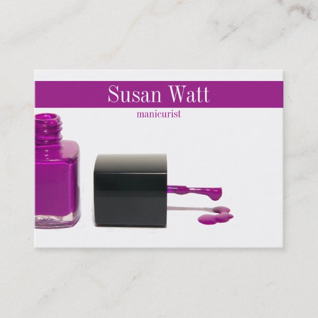 Nail Technician Stripe Business Card (Front)