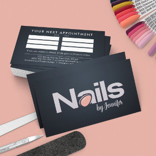 Nail Technician - Text Logo art with Appointment Business Card
