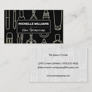 Nail Technician Tools Pattern Business Card