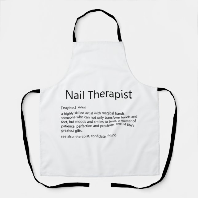 Nail Therapist Definition Nail Tech Nail Apron (Front)