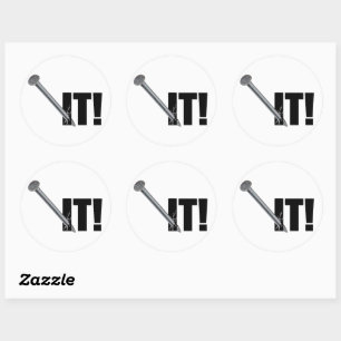 NAILED IT! Black Classic Round Sticker