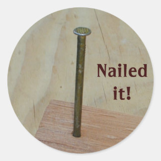 Nailed it! classic round sticker