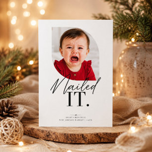 Nailed It Funny Crying Baby Christmas Photo  Holiday Card