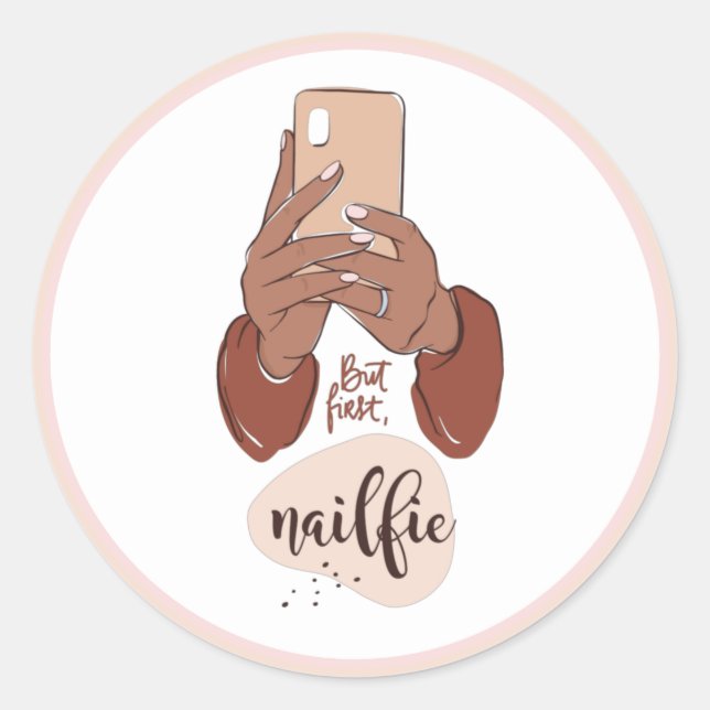 Nailfie Classic Round Sticker (Front)
