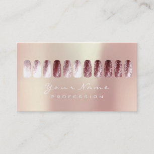 Nails Art Beauty Studio Glitter Red BeanPearly Business Card