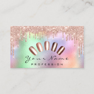 Nails Art Glitter Holographic  Manicure Drips Business Card