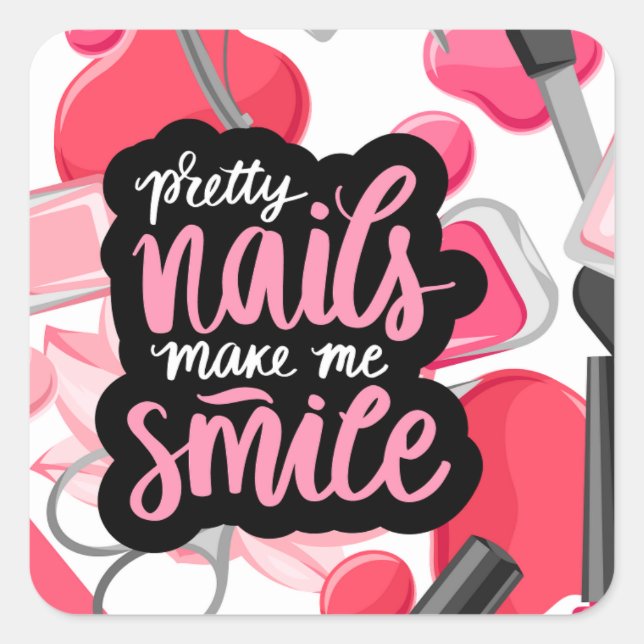 NAILS ART STYLE SQUARE STICKER (Front)