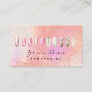 Nails Artist Beauty Glitter Pink Rose Sparkly Business Card