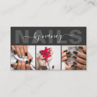 Nails Dark Gray And Black Photo Collage 