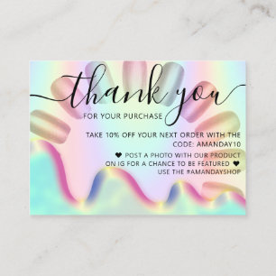 Nails Holograph Online Shop Thank You Shopping Business Card