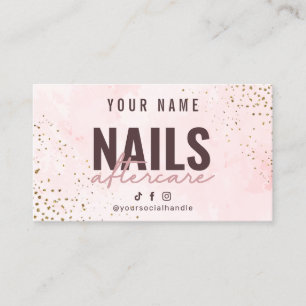 Nails Instruction Aftercare Card