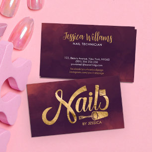Nails Logo graphic - Golden Texture Business Card