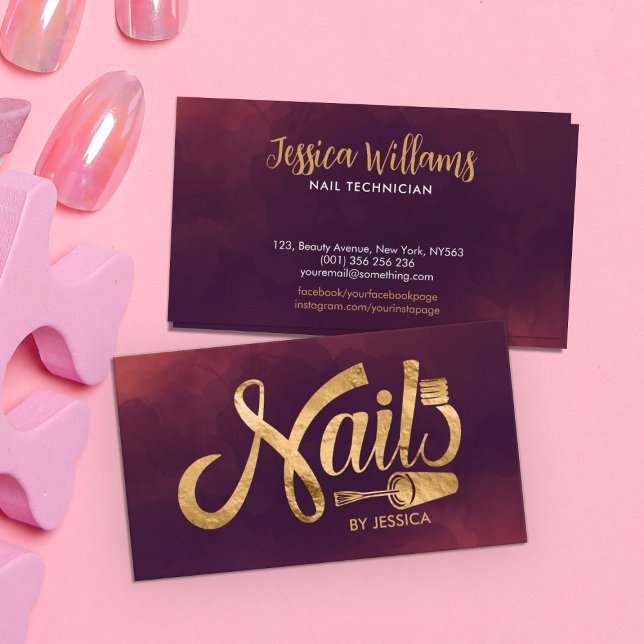Nails Logo graphic - Golden Texture Business Card (Creator Uploaded)