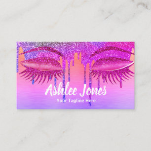 Nails Makeup Artist Pink Business Card