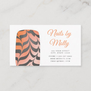 Nails Manicure Artistic Tiger Print Business Card