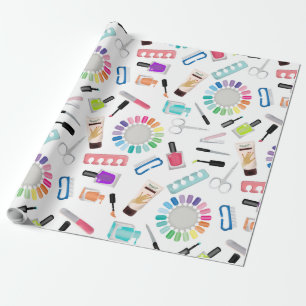 Nails Manicure Pedicure Beauty Salon Wrapping Paper