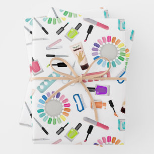 Nails Manicure Pedicure Beauty Salon Wrapping Paper Sheet