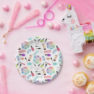 Nails Manicure Pedicure Mani Pedi Girls Birthday Paper Plate