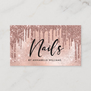 Nails Modern Rose Gold Business Card