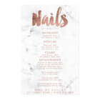 Nails price list typography rose gold white marble