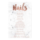 Nails price list typography rose gold white marble