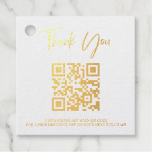 *~* Nails Purse Barcode QR Code Thank you Gift Tag