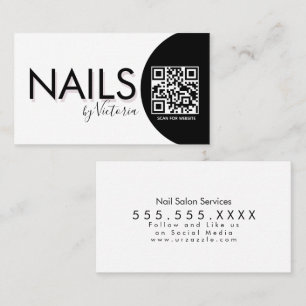  Nails Salon Beauty Artist QR CODE    Business Card