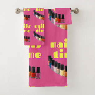 nails salon decorating style  bath towel set
