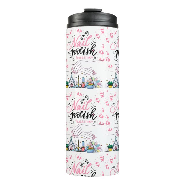 nails salon decorating style  thermal tumbler (Front)
