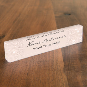 Nails Salon Makeup Glitter Blush Rose Glitter Nameplate