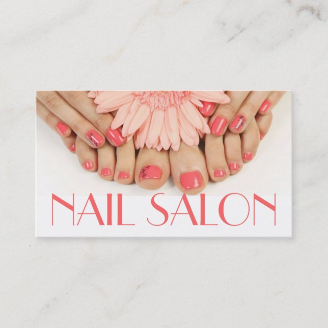 Nails Salon Manicure Pedicure Beauty Spa Business Card (Front)