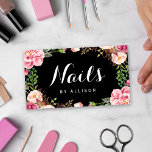 Nails Salon Nail Technician Romantic Floral Wrap Business Card<br><div class="desc">Make a great impression with this stylish "Nails Salon Nail Technician Romantic Floral Wrap" Business Card template. Create yours today!
(1) For further customization,  please click the "customize further" link and use our design tool to modify this template. 
(2) If you need help or matching items,  please contact me.</div>