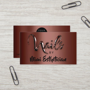 Nails Studio Artist Nails Logo Script Brown VIP Business Card