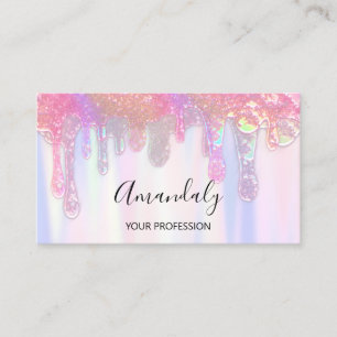 Nails Studio Beauty Creative Logo Drips Holograph Business Card