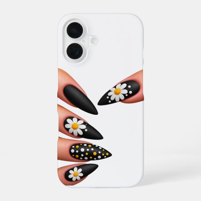 Nails style black iPhone 16 case (Back)