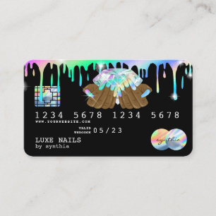 Nails Technician Credit Card Styled Holograph Drip