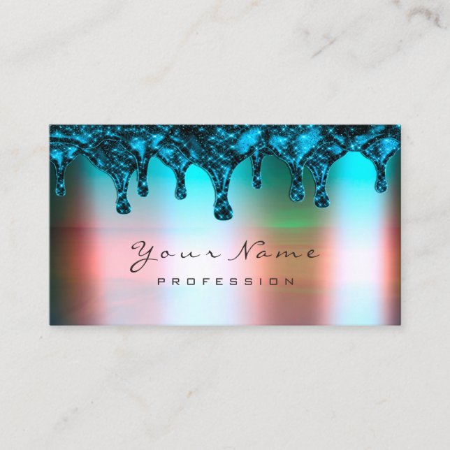 Nails Wax Epilation Depilation Oceanic Blue Business Card (Front)