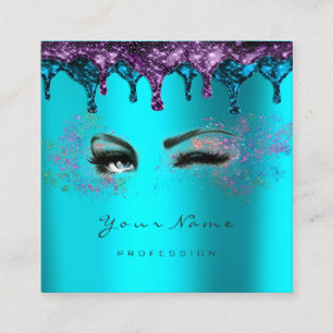 Nails Wax Eyelash Depilation Blue Ocean Turquois Square Business Card