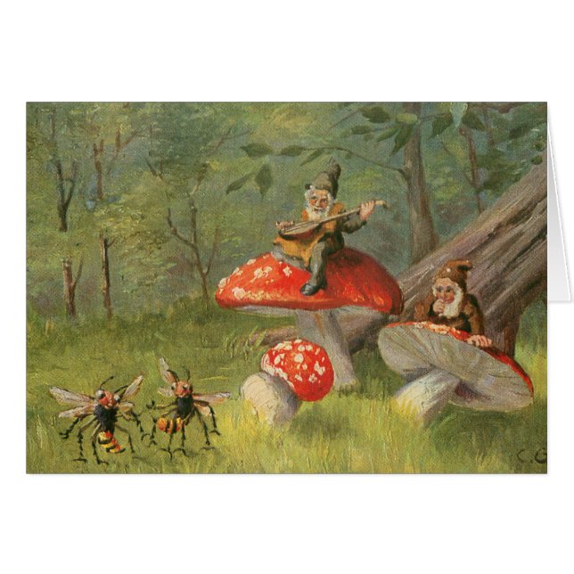Nains sur les champignons rouges (Devant horizontal)