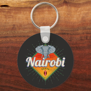 Nairobi Capital Kenya Elephant Vintage Africa Keychain