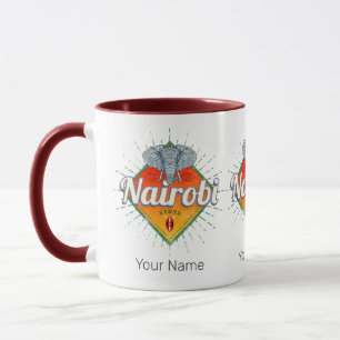 Nairobi Capital Kenya Elephant Vintage Africa Mug