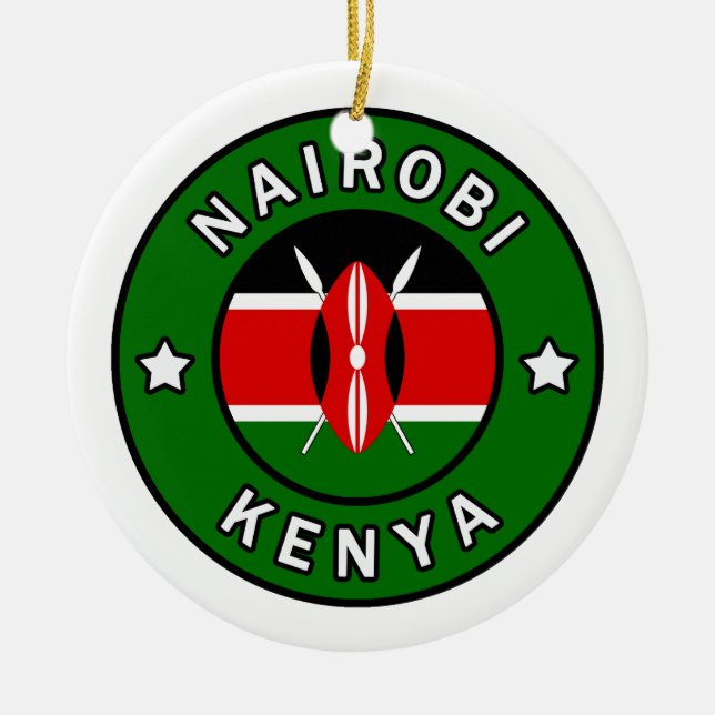 Nairobi Kenya Ceramic Ornament (Front)