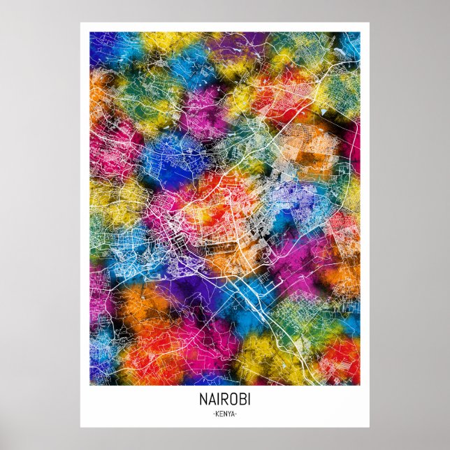 Nairobi Kenya City Map Poster (Front)