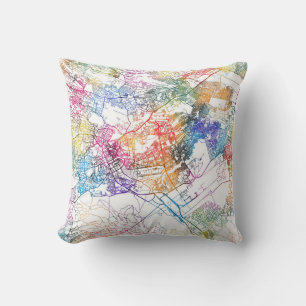 Nairobi Kenya City Map Throw Pillow