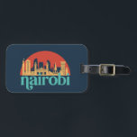 Nairobi Kenya City Skyline Vintage Cityscape Luggage Tag<br><div class="desc">Vintage and retro city design with beautiful skyline, tourist attraction and cityscape art. Cool skyscraper and building silhouette illustration merchandise for tourist and traveller. Perfect as souvenir to bring back home when travelling. Save the memory of your travel and vacation with family and friends. Background colour can be customized to...</div>