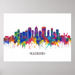Nairobi Kenya Skyline Poster