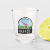 Nairobi National Park Giraffe Travel Art Vintage