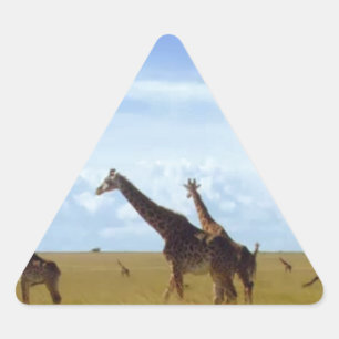 Nairobi National Park Giraffes Triangle Sticker