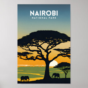 Nairobi National Park Travel Poster