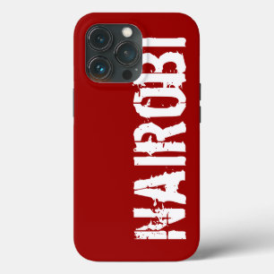Nairobi - Urban Style, Red And White iPhone Case